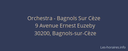 Orchestra - Bagnols Sur Cèze