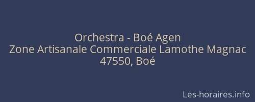 Orchestra - Boé Agen