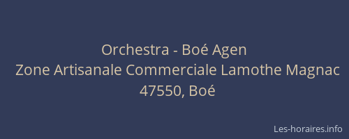 Orchestra - Boé Agen