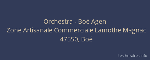 Orchestra - Bo&eacute; Agen
