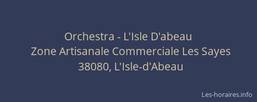 Orchestra - L'Isle D'abeau