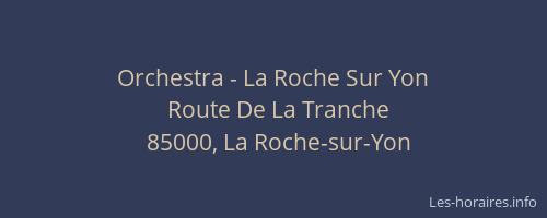 Orchestra - La Roche Sur Yon