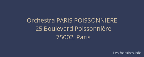 Orchestra PARIS POISSONNIERE