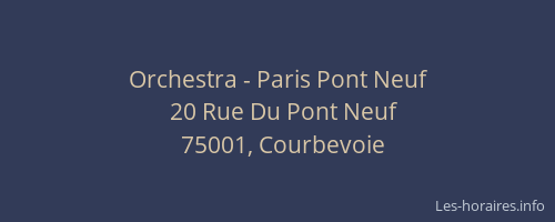 Orchestra - Paris Pont Neuf