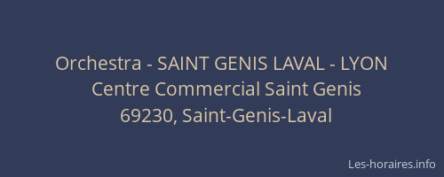 Orchestra - SAINT GENIS LAVAL - LYON