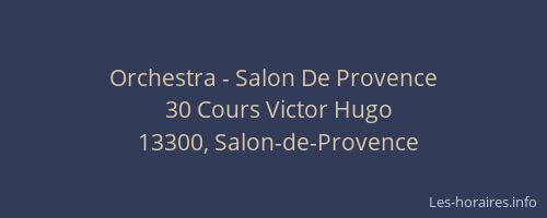 Orchestra - Salon De Provence