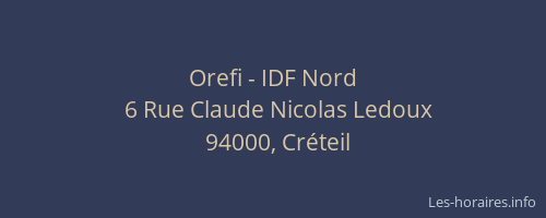 Orefi - IDF Nord