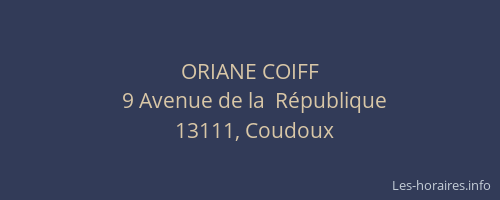 ORIANE COIFF