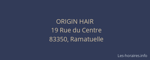 ORIGIN HAIR