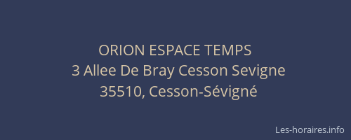 ORION ESPACE TEMPS