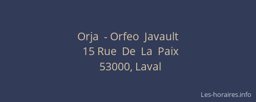 Orja  - Orfeo  Javault