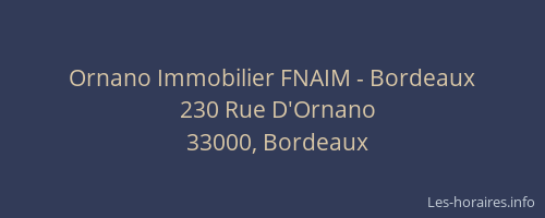 Ornano Immobilier FNAIM - Bordeaux