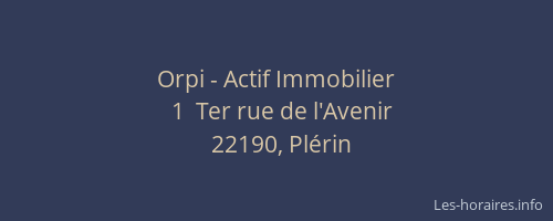 Orpi - Actif Immobilier