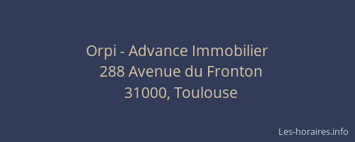 Orpi - Advance Immobilier