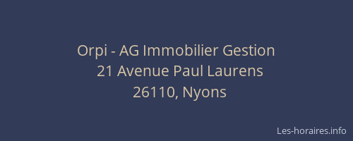 Orpi - AG Immobilier Gestion