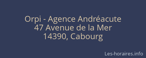 Orpi - Agence Andréacute