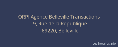ORPI Agence Belleville Transactions