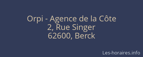 Orpi - Agence de la Côte