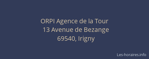 ORPI Agence de la Tour