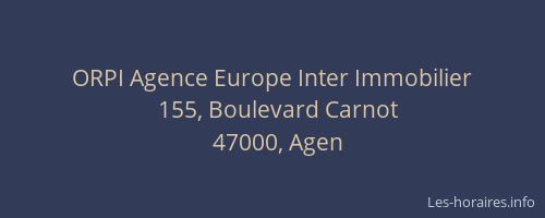 ORPI Agence Europe Inter Immobilier