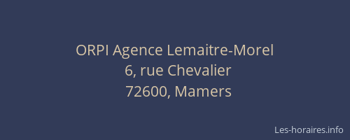 ORPI Agence Lemaitre-Morel