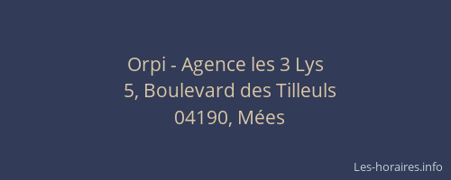 Orpi - Agence les 3 Lys