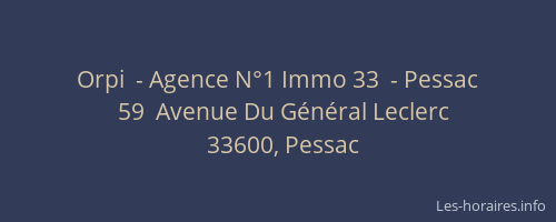 Orpi  - Agence N°1 Immo 33  - Pessac