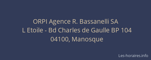 ORPI Agence R. Bassanelli SA