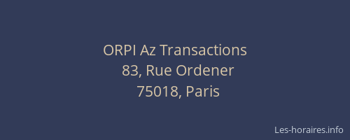 ORPI Az Transactions