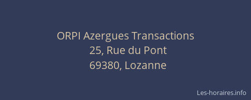 ORPI Azergues Transactions