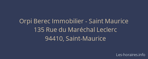Orpi Berec Immobilier - Saint Maurice