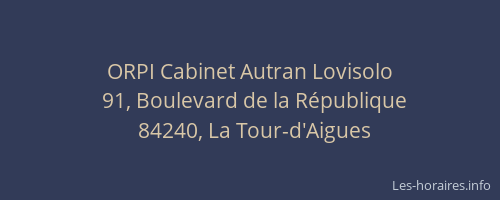 ORPI Cabinet Autran Lovisolo