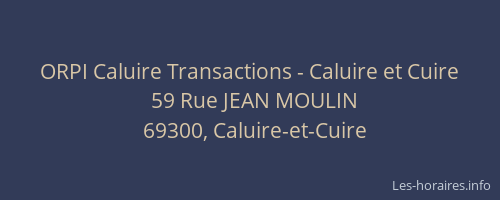 ORPI Caluire Transactions - Caluire et Cuire