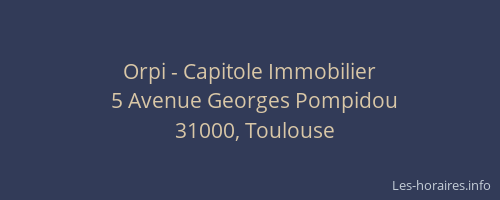 Orpi - Capitole Immobilier