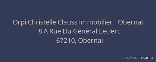Orpi Christelle Clauss Immobilier - Obernai