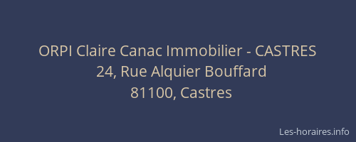 ORPI Claire Canac Immobilier - CASTRES