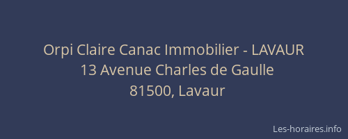 Orpi Claire Canac Immobilier - LAVAUR