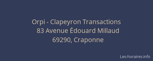 Orpi - Clapeyron Transactions
