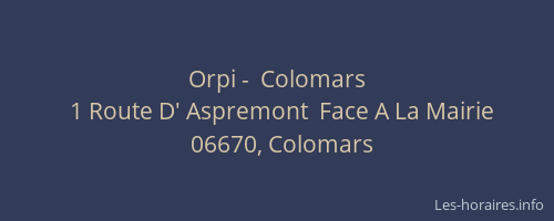 Orpi -  Colomars