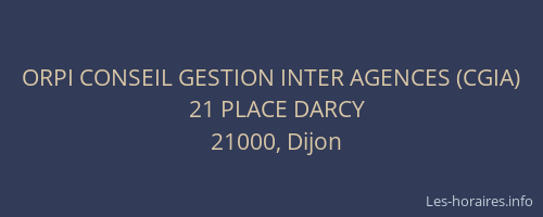 ORPI CONSEIL GESTION INTER AGENCES (CGIA)