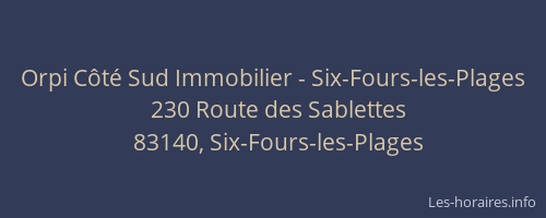 Orpi Côté Sud Immobilier - Six-Fours-les-Plages