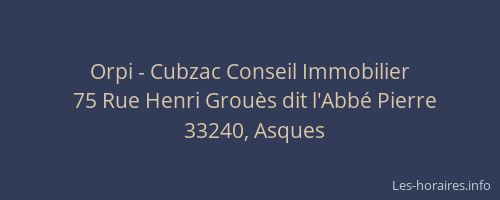 Orpi - Cubzac Conseil Immobilier