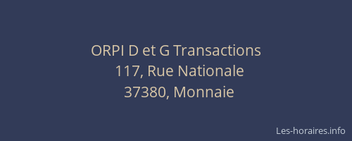 ORPI D et G Transactions