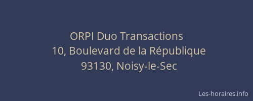 ORPI Duo Transactions