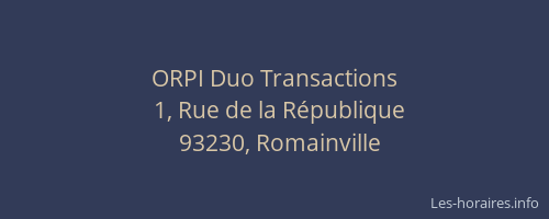 ORPI Duo Transactions