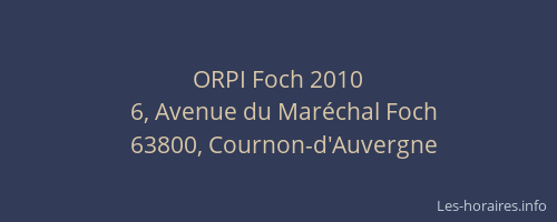 ORPI Foch 2010