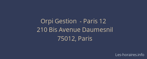 Orpi Gestion  - Paris 12