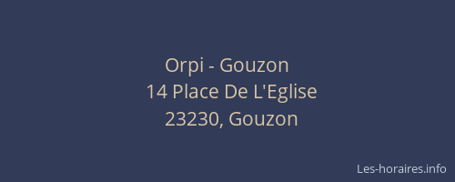 Orpi - Gouzon