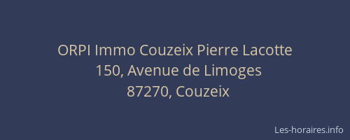 ORPI Immo Couzeix Pierre Lacotte
