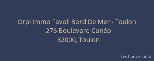 Orpi Immo Favoli Bord De Mer - Toulon
